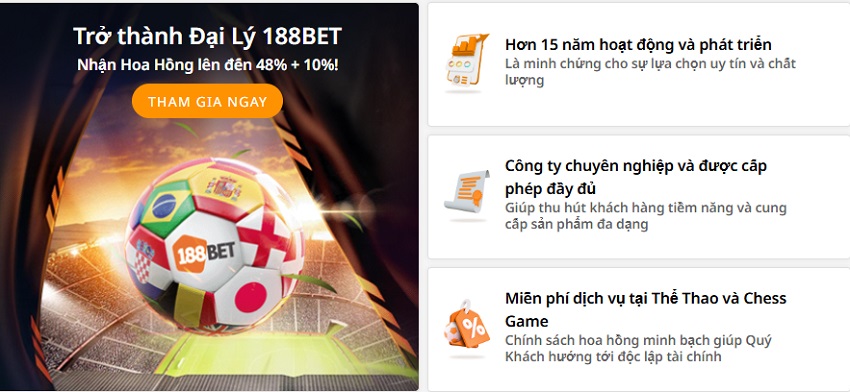 Quyền lợi khi trở thành đại lý 188Bet Loi ich khi tro thanh dai ly 188Bet