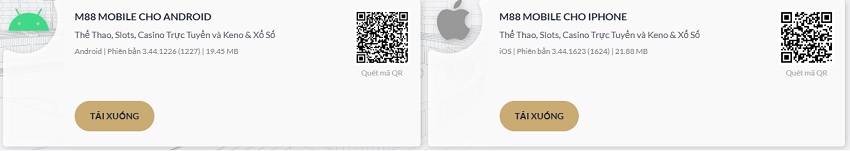 Cach tai app M88 di dong