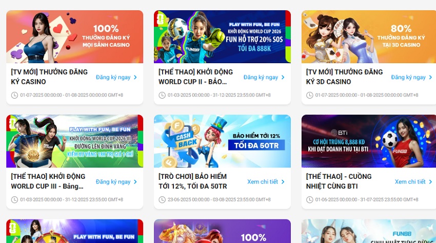 Quy định về điều kiện khuyến mãi Fun88 Dieu kien nhan thuong Fun88