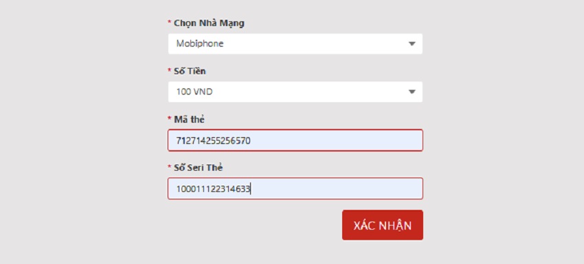 Thuc hien chuyen tien vao Vn88 qua the cao