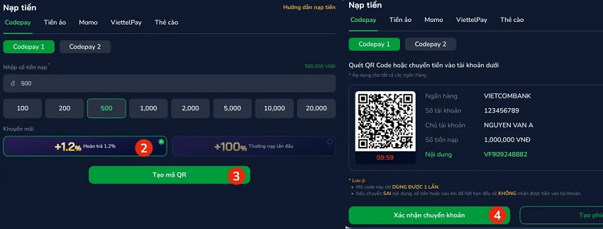 Nap tien Zbet qua Codepay