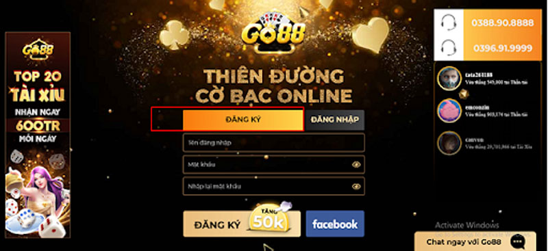Cách đăng ký tì khoản Go88 chi tiết Cach dang ky tai khoan Go88 chi tiet