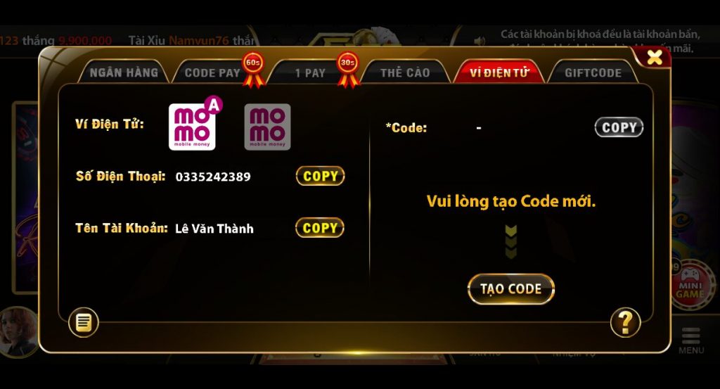 Nap tien Fa88 qua vi momo