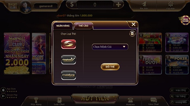 Nap tien Macau Club qua the cao