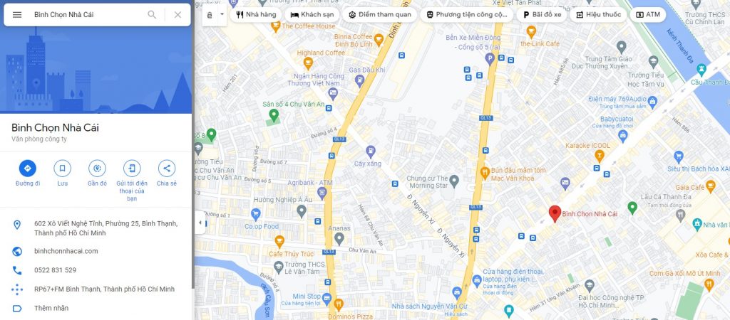 Địa điểm google map Binhchonnhacai dia diem google mapbinhchonnhacai