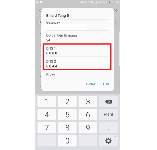 Nhap tien to mang DNS cho di dong