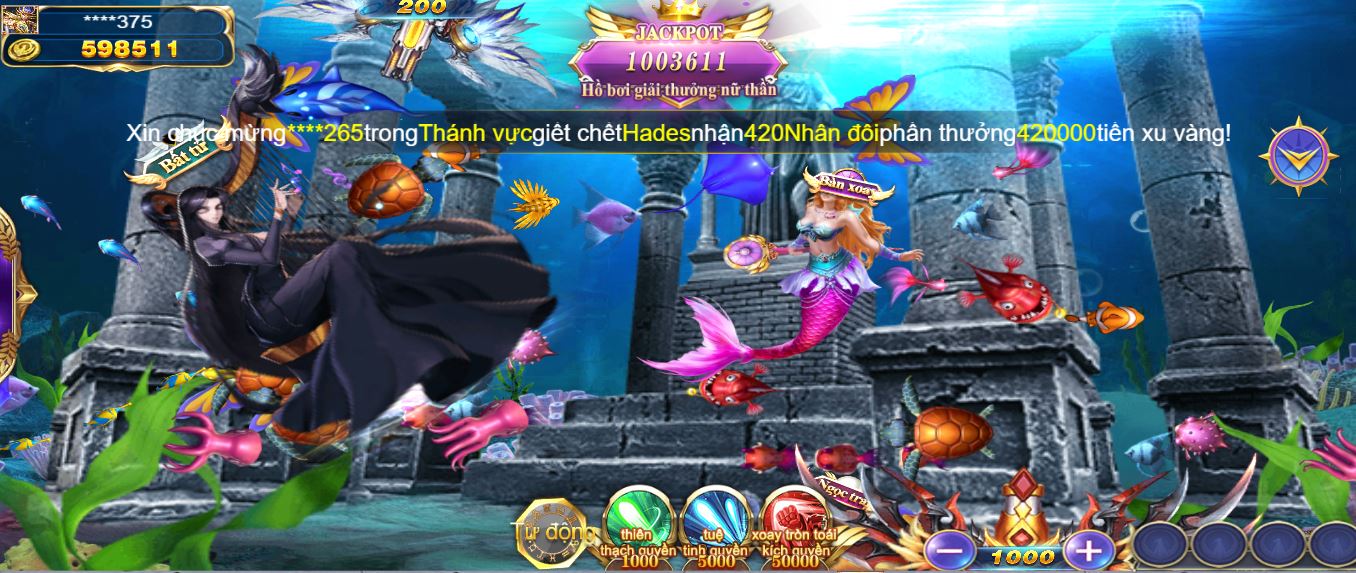 Bang tra thuong tai Athena Fishing W88